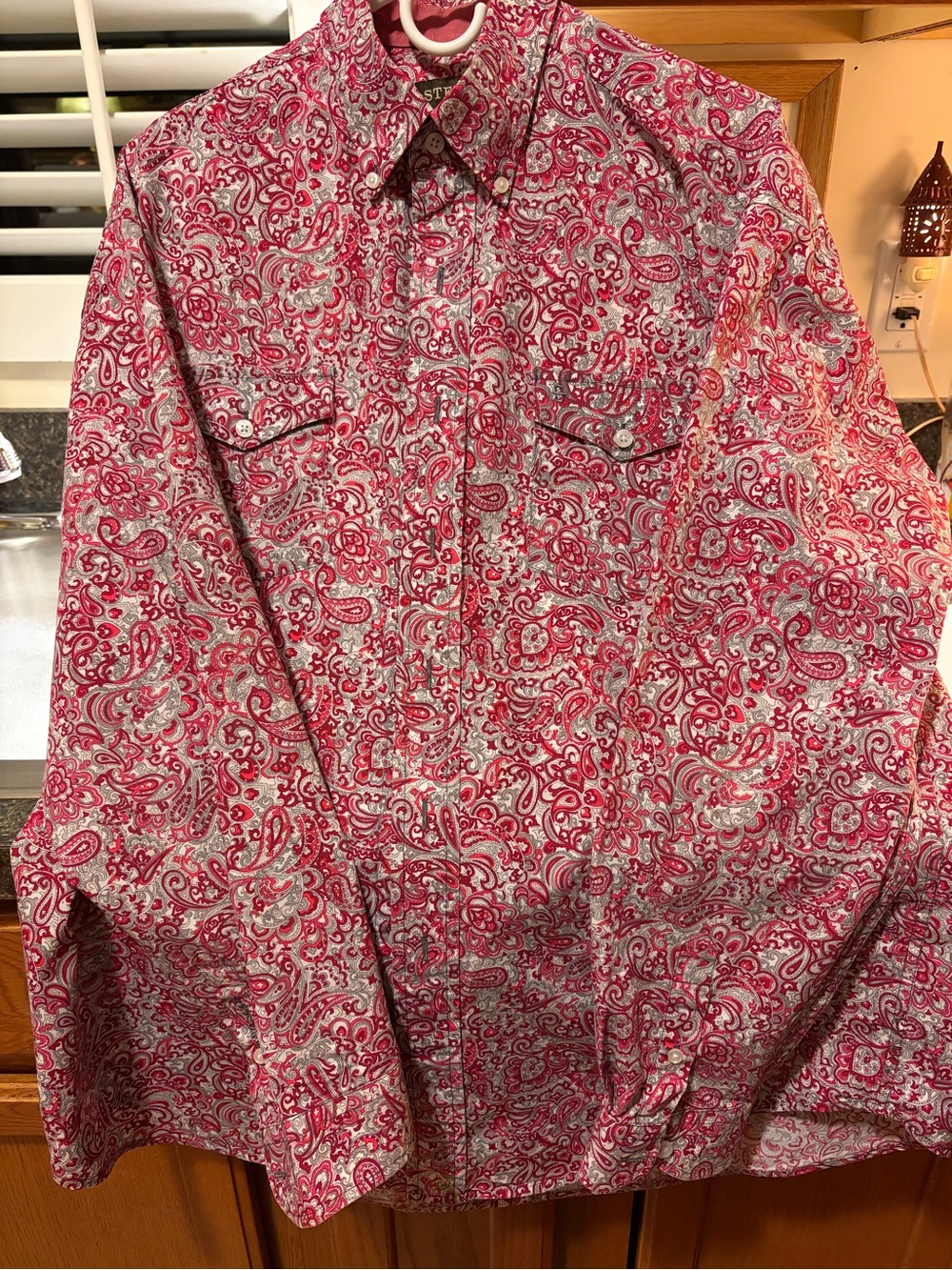 Stetson Pink Paisley Long-Sleeve Button-Down Shirt